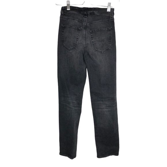 AG Adriano Goldschmied 23 Saige High Rise Straight Jeans 10 Year Bonfire Black - Picture 8 of 12